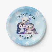 It's a Boy | Polar Arctic Winter Baby Shower Paper Plates