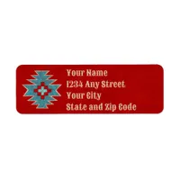 Southwest Mesas Red and Turquoise Label