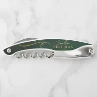 Fine Lines Gold Abstract Wedding Best Man ID867 Waiter's Corkscrew