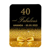 40 fabulous birthday black gold save the date magnet