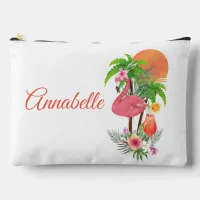 Pink Flamingo Vacation Large Accessory Bag