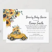 Drive By Sunflower Gender Neutral Baby Shower Invitation