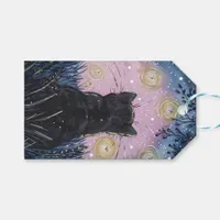 Mystical Night-Fireflies Cat Illustration Art Gift Tags