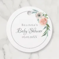 Baby Shower blush pink florals thank you Favor Tags