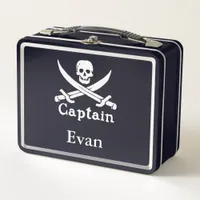 Personalized Pirate Captain Metal Lunch Box