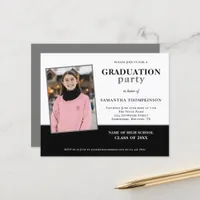 Budget Photo Name Graduation Party Invitation