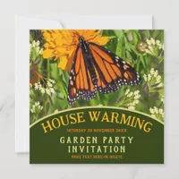 Butterfly on Flower Garden Housewarming Party Invitation