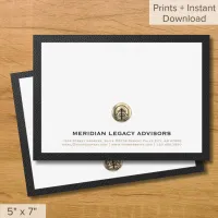 Professional Gold Logo Business Note Cards 5x7