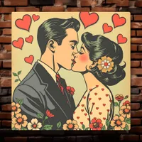 Sweet Mid-Century Couple Retro Pop Art