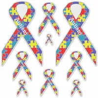 [Puzzle Pieces]  Autism Awareness Ribbon Vinyl Sticker