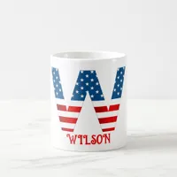 4th Of July Monogram Personalized Coffee Mug