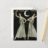 Two Lovely Ladies Dance in the Moonlight Postcard