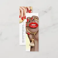 Red and Gold Glam Chic Makeup Artist Business Card