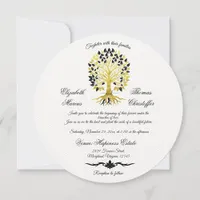 Golden Tree of Life Timeless Sophisticated Elegant Invitation