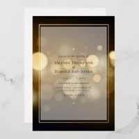 Gold Bokeh Wedding Foil Invitation