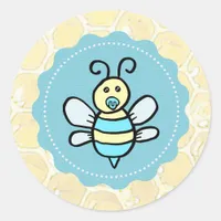 Cute Honey Bee Baby Shower Classic Round Sticker