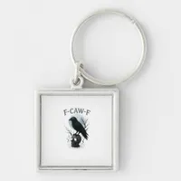 Gothic Crow F Caw F Raven Skull Halloween Graphic  Keychain