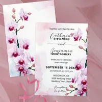 Elegant Floral Wedding with Pink Moth Orchids Invitation