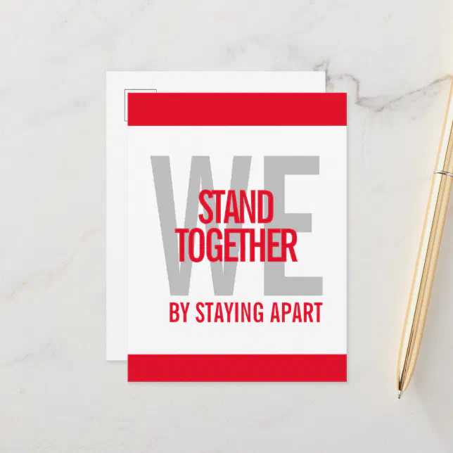 Ironic We Stand Together By Staying Apart Postcard