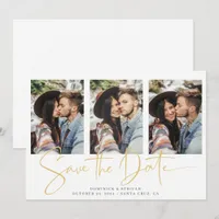 Handwritten Gold Script Typography Save The Date