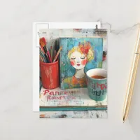 On the Artist Desk Still Life Postcard
