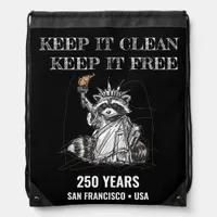 Keep It Clean, Keep It Free • 1776–2026 Drawstring Bag