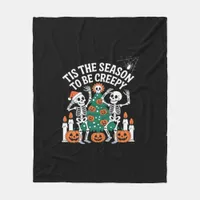 Creepy Funny Skeleton Halloween Spooky Fleece Blanket