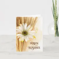 Dried Wheat Grains Daisy Flower Mabon Blessings Card