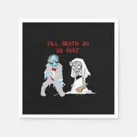 Till Death Do Us Part Zombie Wedding Halloween Cou Napkins