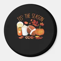 Tis The Season Football Pumpkin Thanksgiving Athle Magnet