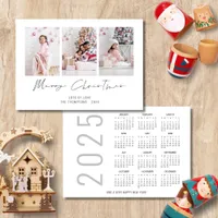 Modern 3 Photo 2025 Calendar Merry Christmas Holiday Card