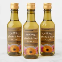 Daisy Trio Country Barn Wedding Wine Label