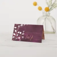 Watercolor Snowdrops Table Plum/Copper ID726 Place Card