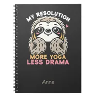 Sloth Yoga Notebook - More Yoga Less Drama