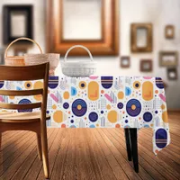 Retro Geometric Abstract Pat#7 Indigo ID1067 Tablecloth