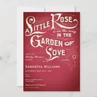 Little Rose Garden Of Love Red Vintage Baby Shower Invitation