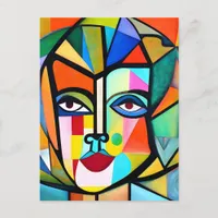 Cubism Abstract Face Postcard