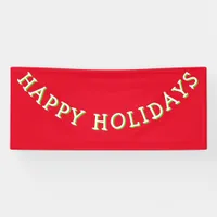 Happy Holidays Typographical White Red Christmas Banner