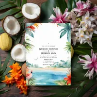 Watercolor Caribbean Destination Wedding Invitation