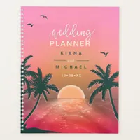 Tropical Isle Sunrise Wedding Plans Pink L2 ID581 Planner