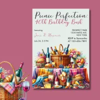 Elevated Picnic Colorful 40th Birthday Party  Invitation