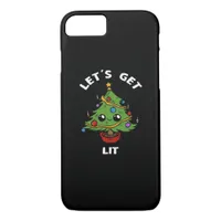 Let's Get Lit - Cute Funny Christmas Tree Design C iPhone 8/7 Case