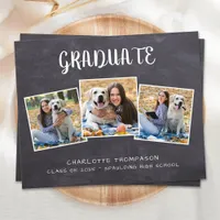 Budget Rustic 3 Photo Graduation Announcement