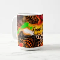 Personalized Autumn Colors Abstract Pour Painting Coffee Mug