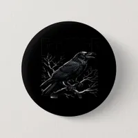 Crow, F-Caw-F Funny Bird Minimal Clean Button