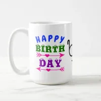 Birthday April Fool's Day Mustache Glasses 15 OZ Coffee Mug