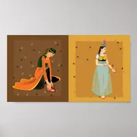 Kathak Dancer Vintage and Modern in a Collage Poster