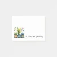 Quirky Flower Pots I'd Rather Be Gardening Post-it Notes