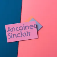 Navy and Pink Typography Business Card