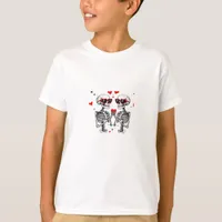 Skeleton Heart Hands Trending Modern Aesthetic T-Shirt
